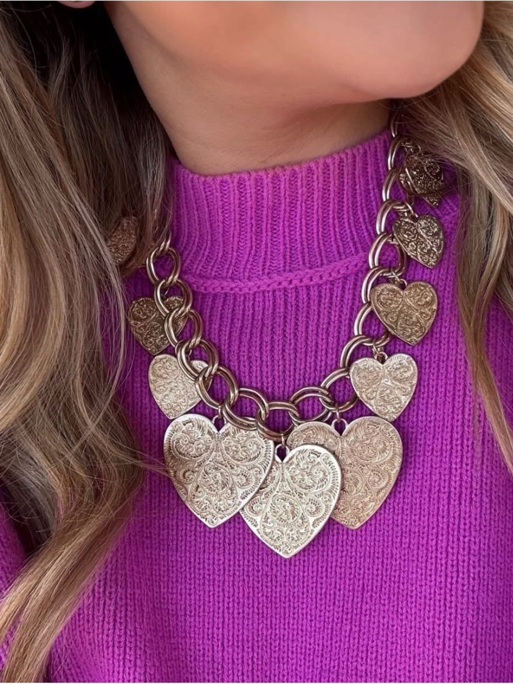 Park Lane Gold-Tone Heart Statement Necklace - Elegant Layered Hearts